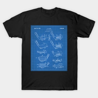 Golfing Iron Patent - Golf Fan Golfer Gift Art - Blueprint T-Shirt